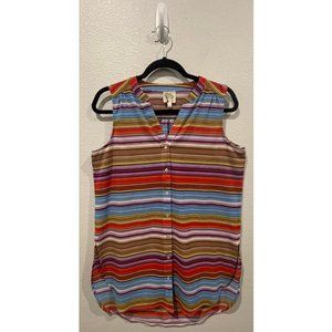 FIG AND FLOWER Multicolor Striped Sleeveless Blouse